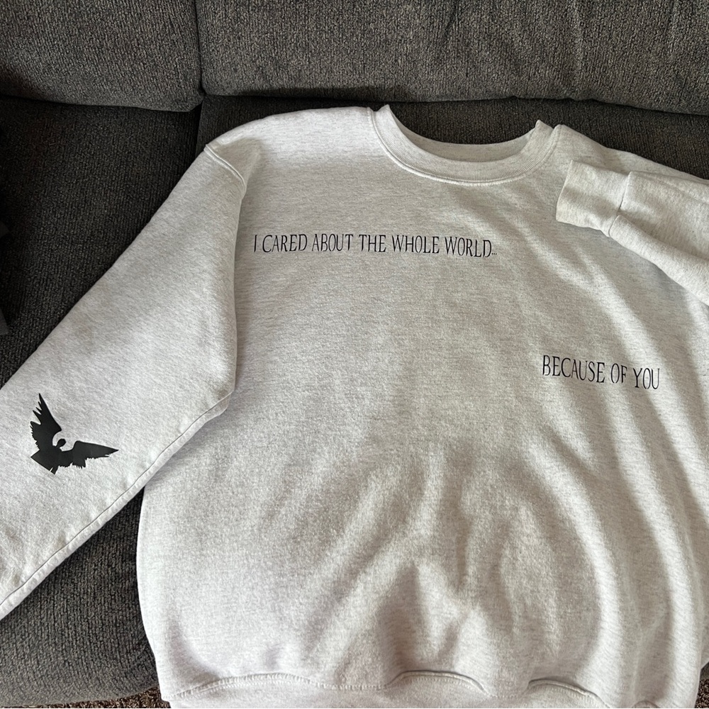 Gray Graphic Sweatshirt with Black Print